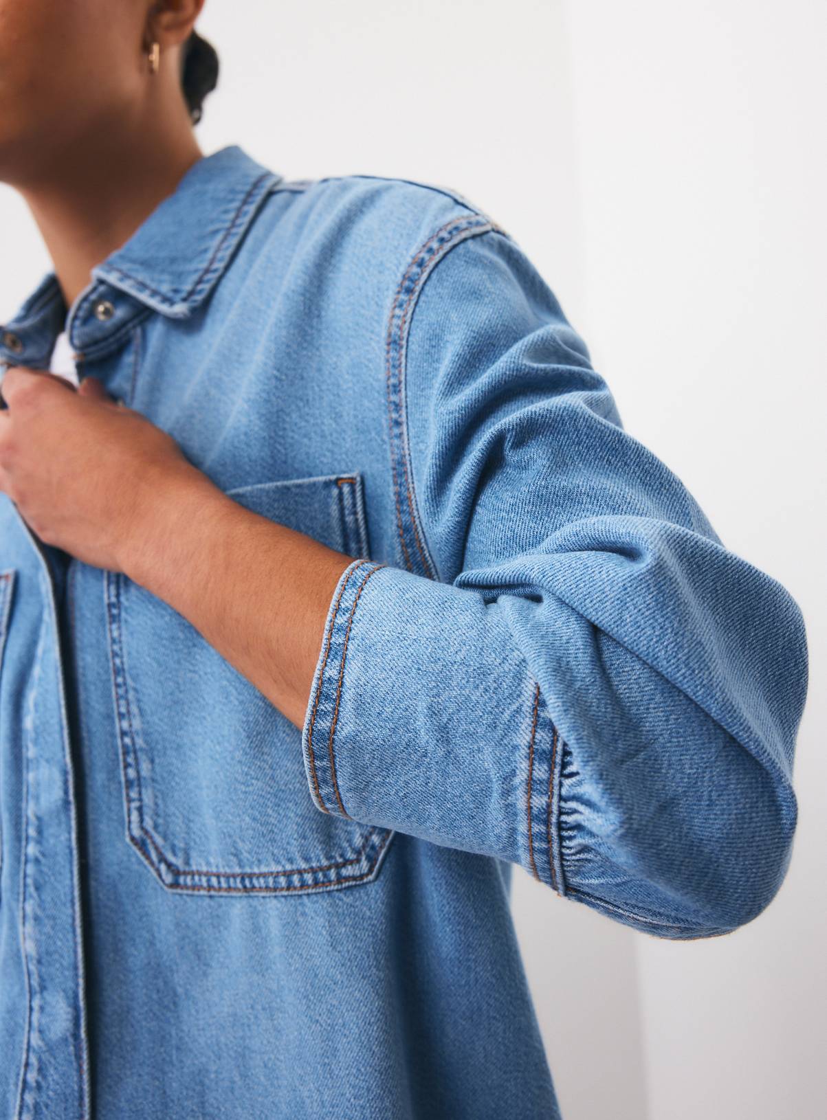 Mid Wash Denim Relaxed Shirt 12 - Image 3